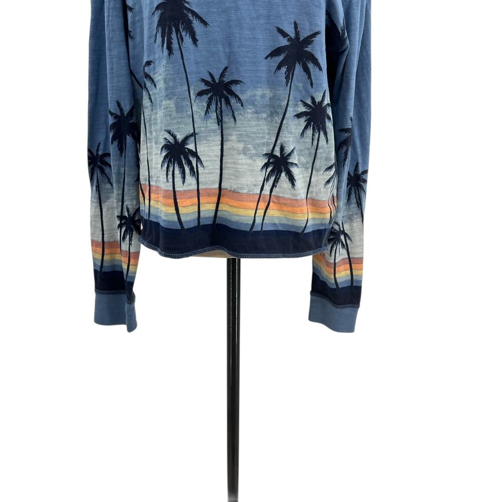 Faherty Sunwashed Slub Hoodie Palm‎ Tree Sunset Graphic Organic Cotton Medium - Picture 4 of 9